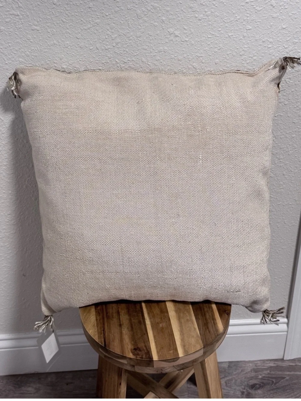 NWT Four Hands Studio Sabra Pillow Khaki Stitch 20x20 Boho